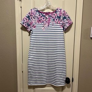 Joules floral striped tee shirt dress size 6, could fit a 4